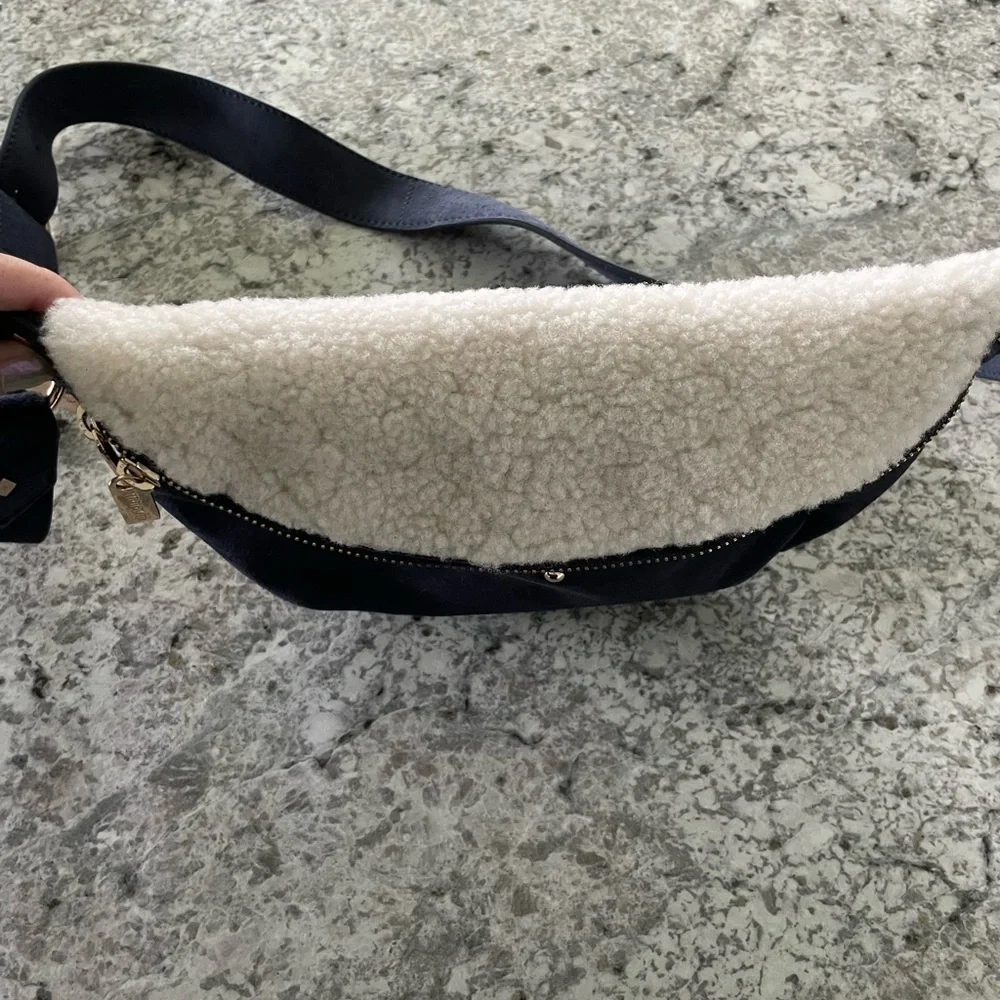 Maradji Hobo Fanny pack/crossbody suede leather navy blue bag with dust bag NWT